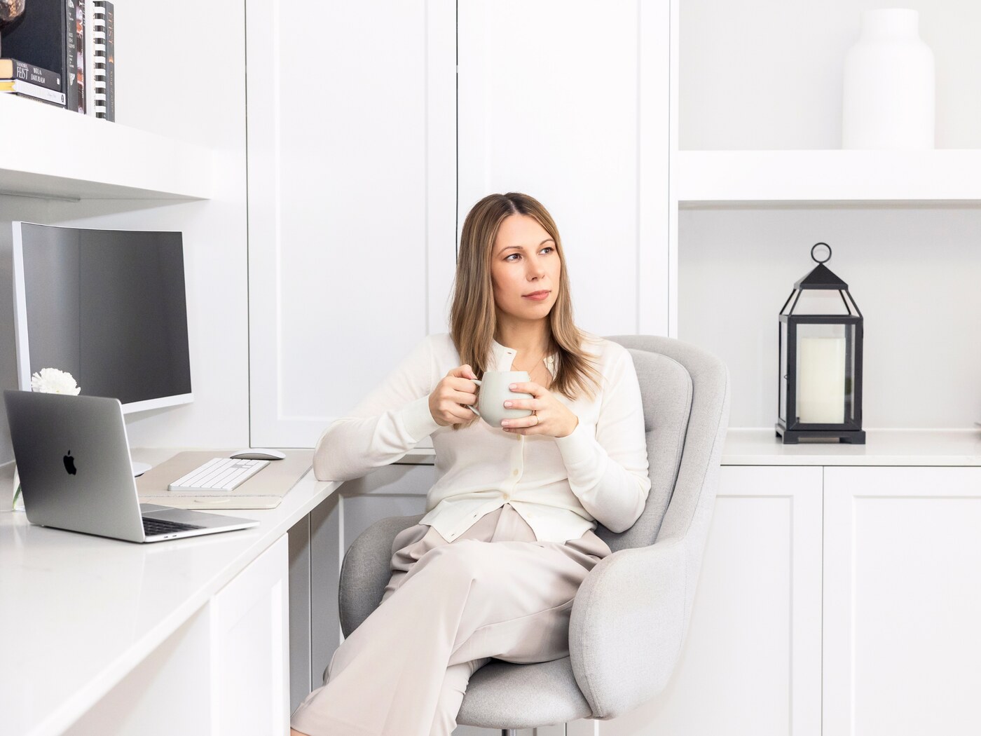 Woman working at a desk